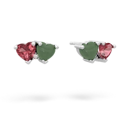 Pink Tourmaline Sweethearts 14K White Gold earrings E5260