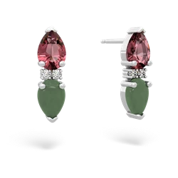 Pink Tourmaline Bowtie Drop 14K White Gold earrings E0865