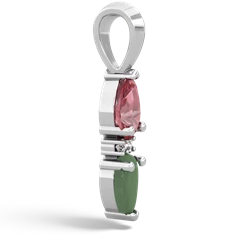 Pink Tourmaline Bowtie Drop 14K White Gold pendant P0865