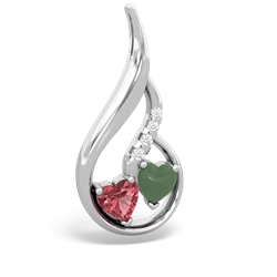 Pink Tourmaline Keepsake Curves 14K White Gold pendant P5450