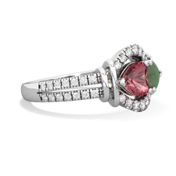 Pink Tourmaline Art-Deco Keepsake 14K White Gold ring R5630