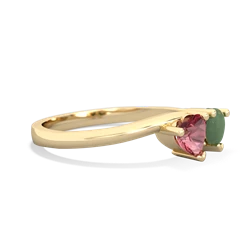 Pink Tourmaline Sweethearts 14K Yellow Gold ring R5260