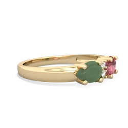 Pink Tourmaline Pear Bowtie 14K Yellow Gold ring R0865