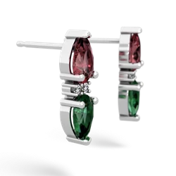 Pink Tourmaline Bowtie Drop 14K White Gold earrings E0865