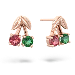 Pink Tourmaline Sweet Cherries 14K Rose Gold earrings E7001