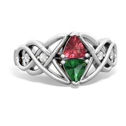 Pink Tourmaline Keepsake Celtic Knot 14K White Gold ring R5300