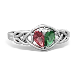 Pink Tourmaline Celtic Love Knot 14K White Gold ring R5420