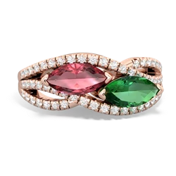 Pink Tourmaline Diamond Rivers 14K Rose Gold ring R3070