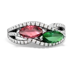 Pink Tourmaline Diamond Rivers 14K White Gold ring R3070