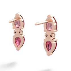 Pink Tourmaline Bowtie Drop 14K Rose Gold earrings E0865