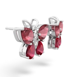 Pink Tourmaline Butterfly 14K White Gold earrings E2215