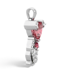 Pink Tourmaline Puppy Love 14K White Gold pendant P5800