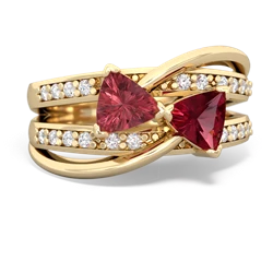 Pink Tourmaline Bowtie 14K Yellow Gold ring R2360