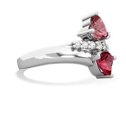 Pink Tourmaline Heart To Heart 14K White Gold ring R2064