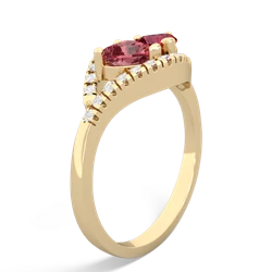 Pink Tourmaline Mother And Child 14K Yellow Gold ring R3010