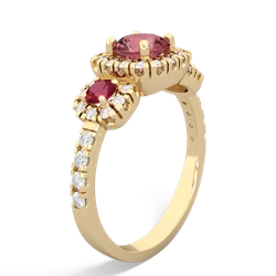 Pink Tourmaline Regal Halo 14K Yellow Gold ring R5350