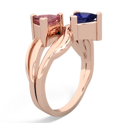 Pink Tourmaline Split Band Swirl 14K Rose Gold ring R2341