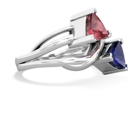 Pink Tourmaline Split Band Swirl 14K White Gold ring R2341