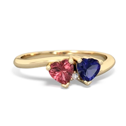 Pink Tourmaline Sweethearts 14K Yellow Gold ring R5260