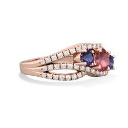 Pink Tourmaline Three Stone Aurora 14K Rose Gold ring R3080