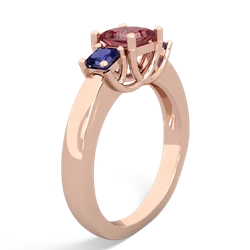 Pink Tourmaline Three Stone Trellis 14K Rose Gold ring R4015