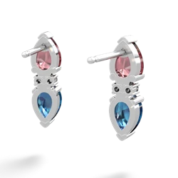 Pink Tourmaline Bowtie Drop 14K White Gold earrings E0865