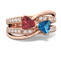 Pink Tourmaline Bowtie 14K Rose Gold ring R2360