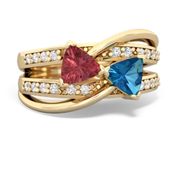 Pink Tourmaline Bowtie 14K Yellow Gold ring R2360