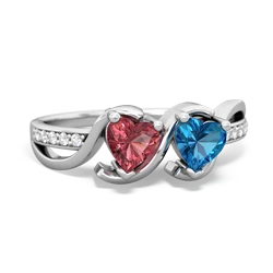 Pink Tourmaline Side By Side 14K White Gold ring R3090