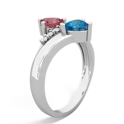 Pink Tourmaline Heart To Heart 14K White Gold ring R2064