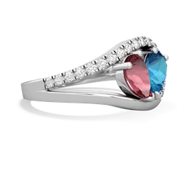 Pink Tourmaline Nestled Heart Keepsake 14K White Gold ring R5650