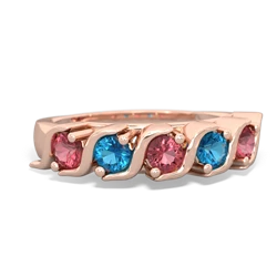 Pink Tourmaline Anniversary Band 14K Rose Gold ring R2089