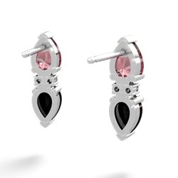 Pink Tourmaline Bowtie Drop 14K White Gold earrings E0865