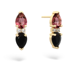 Pink Tourmaline Bowtie Drop 14K Yellow Gold earrings E0865