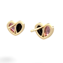 Pink Tourmaline 'Our Heart' 14K Yellow Gold earrings E5072