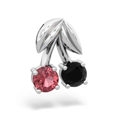 Pink Tourmaline Sweet Cherries 14K White Gold pendant P7001