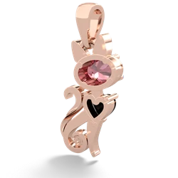 Pink Tourmaline Kitten 14K Rose Gold pendant P5780