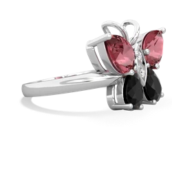 Pink Tourmaline Butterfly 14K White Gold ring R2215