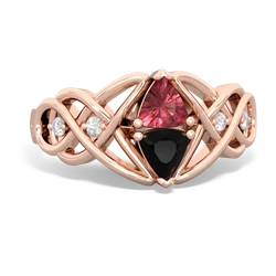 Pink Tourmaline Keepsake Celtic Knot 14K Rose Gold ring R5300