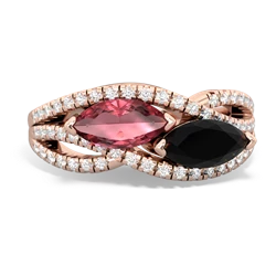 Pink Tourmaline Diamond Rivers 14K Rose Gold ring R3070