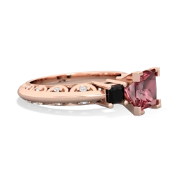 Pink Tourmaline Eternal Embrace Engagement 14K Rose Gold ring C2001