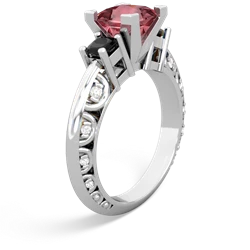 Pink Tourmaline Eternal Embrace Engagement 14K White Gold ring C2001