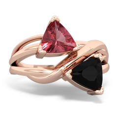 Pink Tourmaline Split Band Swirl 14K Rose Gold ring R2341