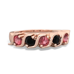 Pink Tourmaline Anniversary Band 14K Rose Gold ring R2089