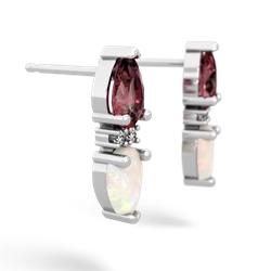 Pink Tourmaline Bowtie Drop 14K White Gold earrings E0865