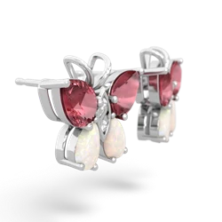 Pink Tourmaline Butterfly 14K White Gold earrings E2215