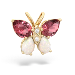 Pink Tourmaline Butterfly 14K Yellow Gold pendant P2215