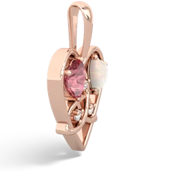 Pink Tourmaline Celtic Trinity Heart 14K Rose Gold pendant P5331