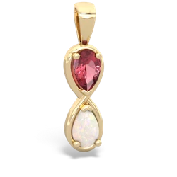 Pink Tourmaline Infinity 14K Yellow Gold pendant P5050