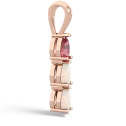 Pink Tourmaline Dew Drops 14K Rose Gold pendant P2251